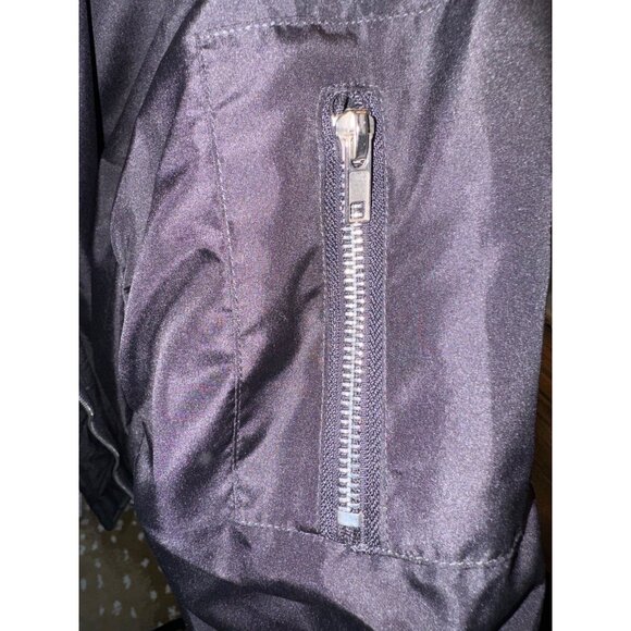 Black Flight Bomber Jacket By Inso Collection L Grunge City Goth Biker Zip Quilt - Picture 11 of 11